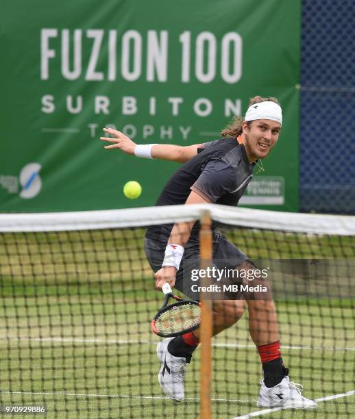 Lukas Lacko on Day Six of the Fuzion 100 Surbiton Trophy at the Surbiton Racket & Fitness Club on June 7 , 2018 in Surbiton,England