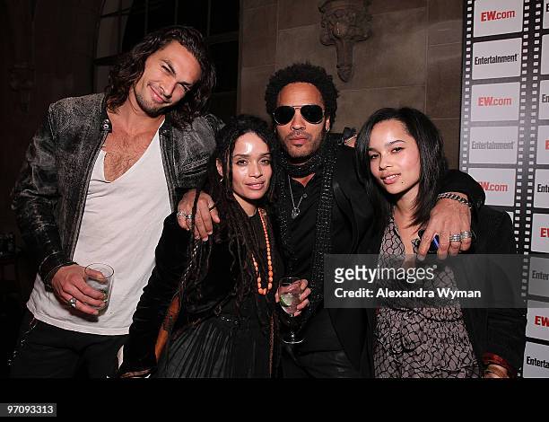 Jason Momoa, Lisa Bonet, Lenny Kravitz and Zoe Kravitz at Entertainment Weekly's Party to Celebrate the Best Director Oscar Nominees held at Chateau...