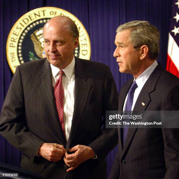 Feb17, 2005 Slug: p/bush Neg. #: 165054 Photog: Gerald Martineau/TWP Old EOB Pres. Press Conf. Announcing new security chief. President George W....