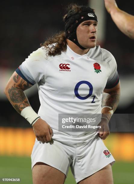 Harry Williams of England looks on during the first test match between South Africa and England at Elllis Park on June 9, 2018 in Johannesburg, South...