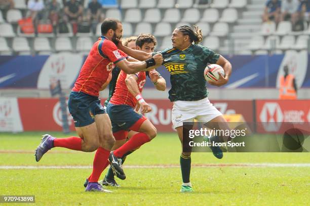 Justin Geduld of South Africa during the match between South Africa and Spain at the HSBC Paris Sevens, stage of the Rugby Sevens World Series at...