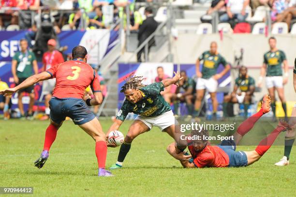 Justin Geduld of South Africa during the match between South Africa and Spain at the HSBC Paris Sevens, stage of the Rugby Sevens World Series at...