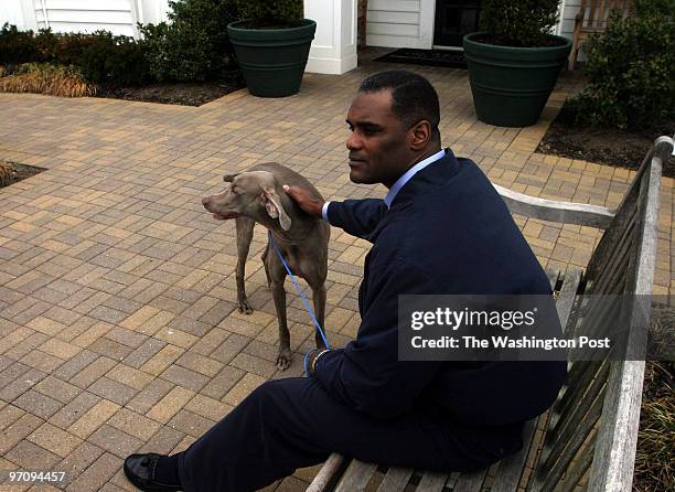 Dudley M. Brooks/TWP Christopher Williams with his dog Duchess, a weineraner, resides in the pet friendly apartment and rental townhouse community of...