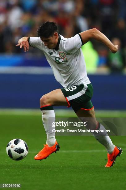 Callum O'Dowda of Ireland in action during the International Friendly match between France and Ireland at Stade de France on May 28, 2018 in Paris,...