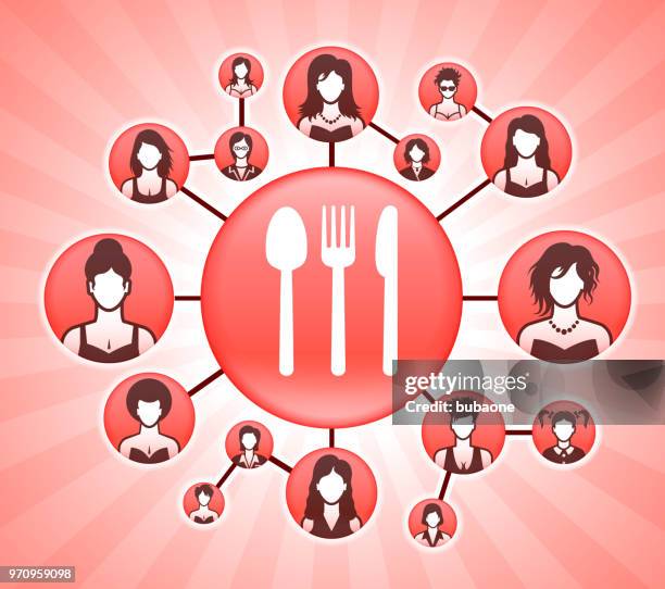 silverware women's rights pink vector background - children table manners stock illustrations