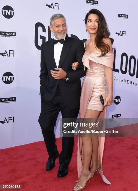 Actor George Clooney and Amal Clooney arrive at the American Film Institute's 46th Life Achievement Award Gala Tribute to George Clooney on June 7,...