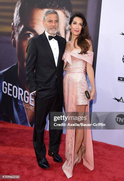 Actor George Clooney and Amal Clooney arrive at the American Film Institute's 46th Life Achievement Award Gala Tribute to George Clooney on June 7,...