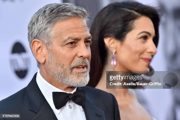 Actor George Clooney and Amal Clooney arrive at the American Film Institute's 46th Life Achievement Award Gala Tribute to George Clooney on June 7,...