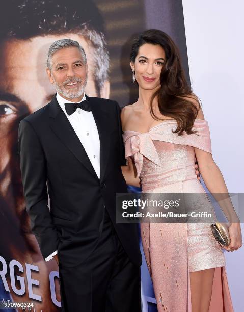 Actor George Clooney and Amal Clooney arrive at the American Film Institute's 46th Life Achievement Award Gala Tribute to George Clooney on June 7,...