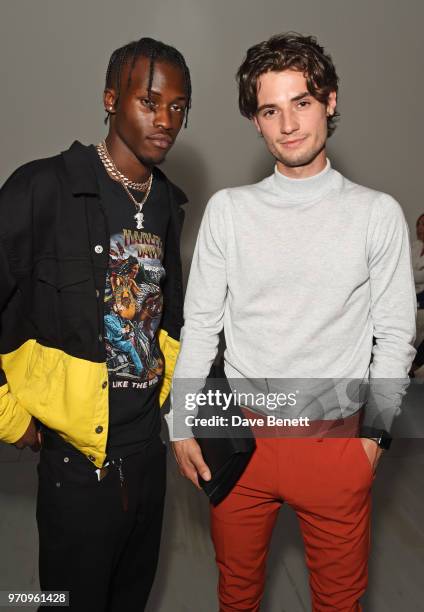 Shamel Kendrick and Jack Brett Anderson attend the Alex Mullins show during London Fashion Week Men's June 2018 at the BFC Show Space on June 10,...