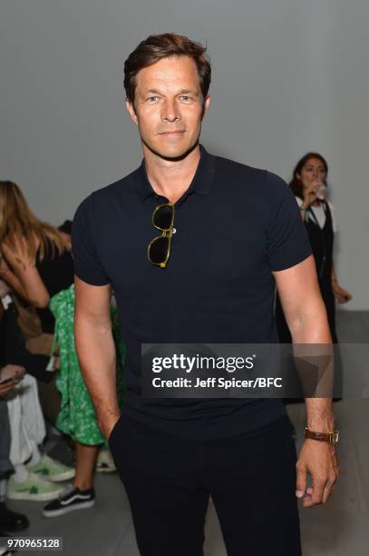 Paul Sculfor attends the Christopher Raeburn show during London Fashion Week Men's June 2018 at the BFC Show Space on June 10, 2018 in London,...