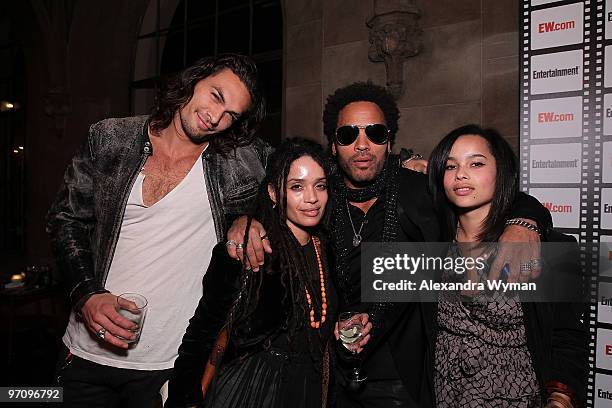 Jason Momoa, Lisa Bonet, Lenny Kravitz and Zoe Kravitz at Entertainment Weekly's Party to Celebrate the Best Director Oscar Nominees held at Chateau...