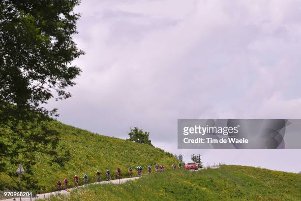 Peloton / Col des Saisies 1663m / Mountains / Landscape / during the 70th Criterium du Dauphine 2018, Stage 7 a 136km stage from Moutiers to...