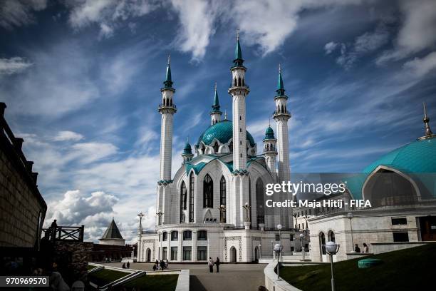 General view of "Kul Sharif Mosque" prior to the start of the FIFA 2018 World Cup on June 10, 2018 in Kazan, Russia.