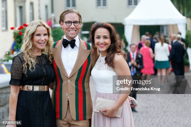 Katja Burkard, Jens Hilbert and Nina Moghaddam attend the Balve Optimum 2018 Gala on June 8, 2018 in Balve, Germany.