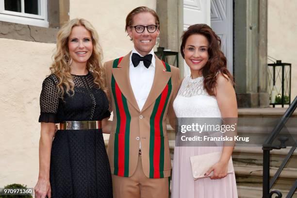 Katja Burkard, Jens Hilbert and Nina Moghaddam attend the Balve Optimum 2018 Gala on June 8, 2018 in Balve, Germany.