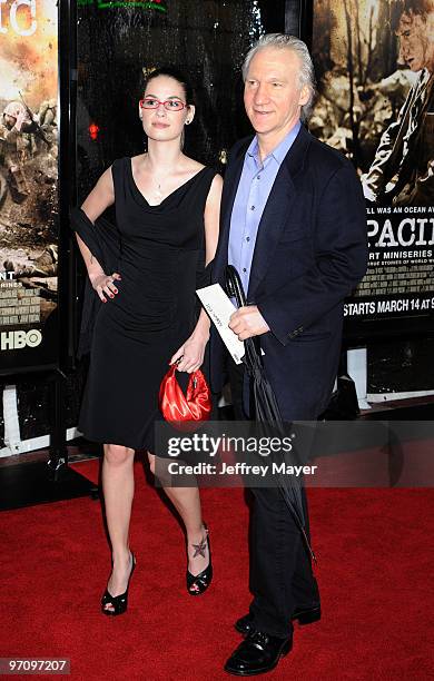 Producer Bill Maher and Cara Santa Maria arrive at the Los Angeles premiere of "The Pacific" at Grauman's Chinese Theatre on February 24, 2010 in Los...