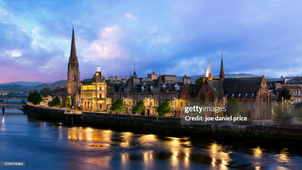 Blue Hour, Skyline, St Matthews Church of Scotland, Perth, Scotland