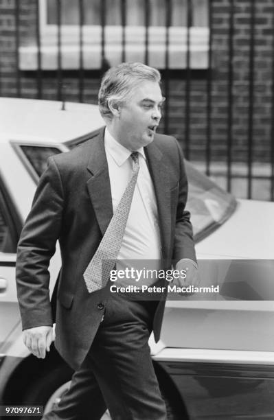 Conservative minister Norman Lamont leaving 10 Downing Street, London, after a reshuffle of Prime Minister Margaret Thatcher's cabinet, 24th July...