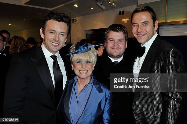 Actors Michael Sheen, Barbara Windsor, James Corden and David Walliams attend the Royal World Premiere of Tim Burton's 'Alice In Wonderland' at the...