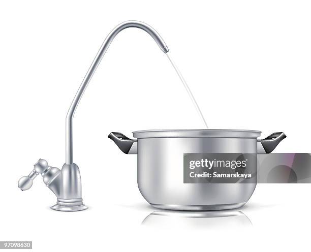 stockillustraties, clipart, cartoons en iconen met pouring water - water valve