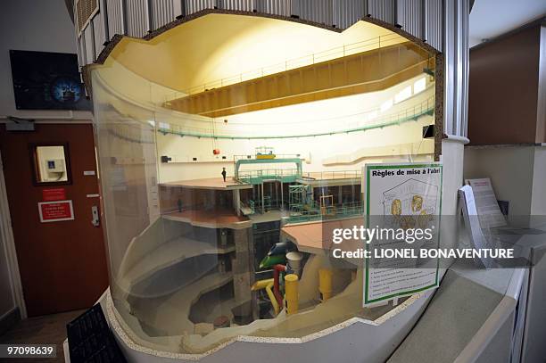 View taken of a model of the Osiris reactor hall at the French Atomic Energy Commission center in Saclay, near Paris, on February 24, 2010 at the CEA...