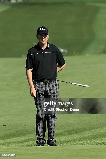 Bryce Molder waits to putt on the sixth hole during the final round of the AT&T Pebble Beach National Pro-Am at Pebble Beach Golf Links on February...