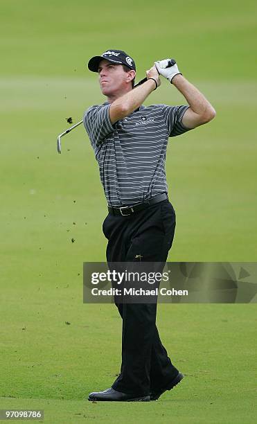 Skip Kendall hits a shot during the second round of the Mayakoba Golf Classic at El Camaleon Golf Club held on February 19, 2010 in Riviera Maya,...