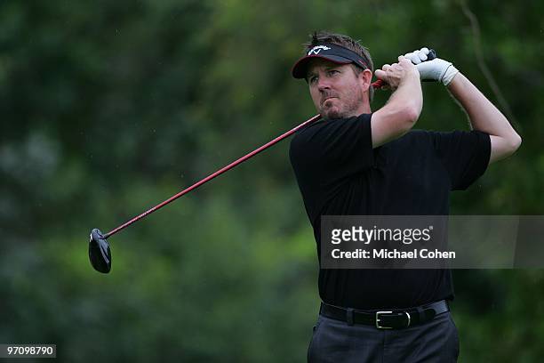 Paul Stankowsky hits a shot during the second round of the Mayakoba Golf Classic at El Camaleon Golf Club held on February 19, 2010 in Riviera Maya,...