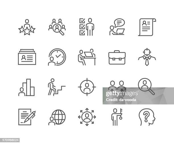 line head hunting icons - new job stock illustrations