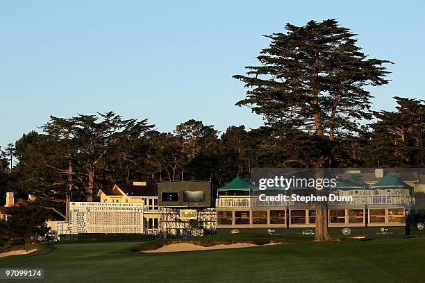 The 18th hole before the final round of the AT&T Pebble Beach National Pro-Am at Monterey Peninsula Country Club on February 14, 2010 in Pebble...