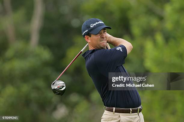 Charles Warren hits a shot during the final round of the Mayakoba Golf Classic at El Camaleon Golf Club held on February 21, 2010 in Riviera Maya,...