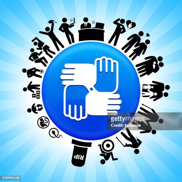 hands united lifecycle stages of life background - human life cycle stock illustrations