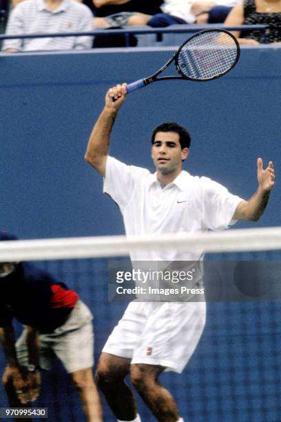 Pete Sampras watches tennis at the US Open circa 1998 in New York City.