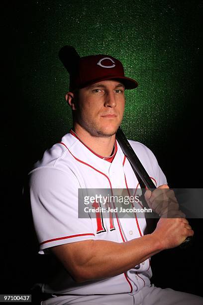 Laynce Nix of the Cincinnati Reds poses during media photo day on February 24, 2010 at the Cincinnati Reds Player Development Complex in Goodyear,...