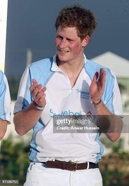 Prince Harry attends the inaugural Sentebale Polo Cup on January 31, 2010 in Apes Hill, Barbados. The Sentebale Polo Cup is to help raise funds to...