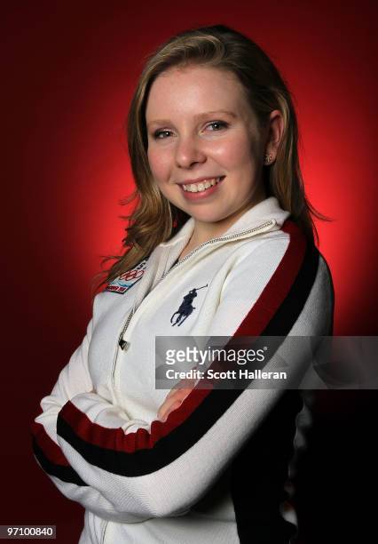 Figure skater Rachael Flatt of the United States poses in the NBC Today Show Studio at Grouse Mountain on February 26, 2010 in North Vancouver,...