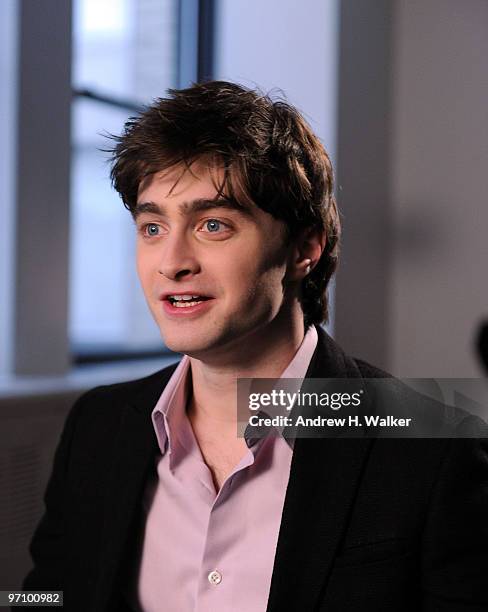 Actor Daniel Radcliffe visits Trevor Project's eastcoast call center on February 26, 2010 in New York City.