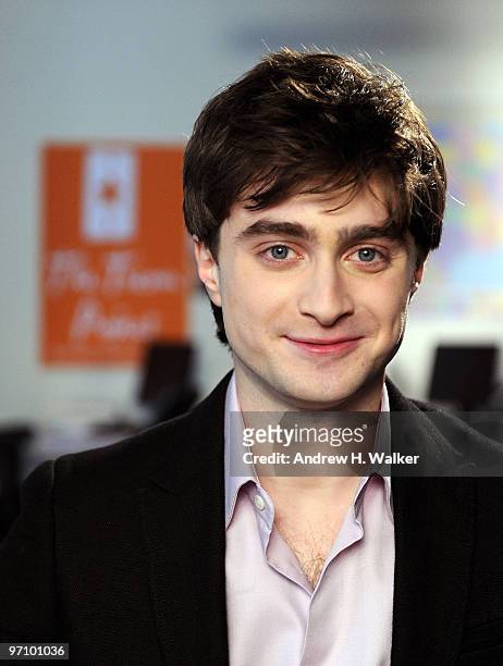 Actor Daniel Radcliffe visits Trevor Project's eastcoast call center on February 26, 2010 in New York City.