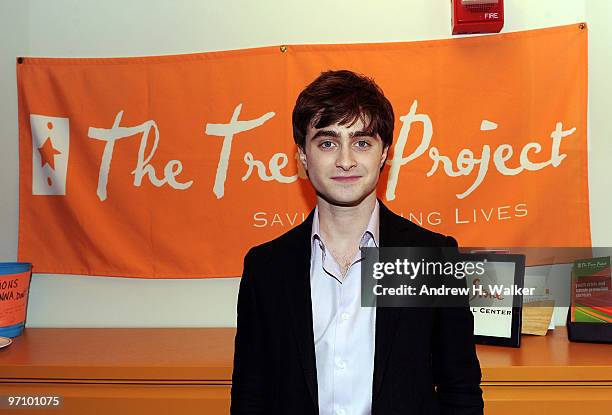 Actor Daniel Radcliffe visits Trevor Project's eastcoast call center on February 26, 2010 in New York City.