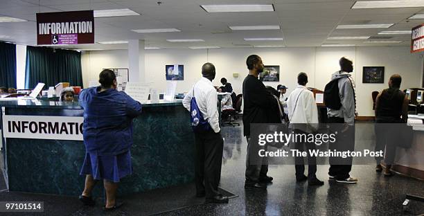 Michel du Cille BLACKMEN SERIES -- Unemployment is highest in the United States among African American men. The DC's One-Stop Career Center at 2626...