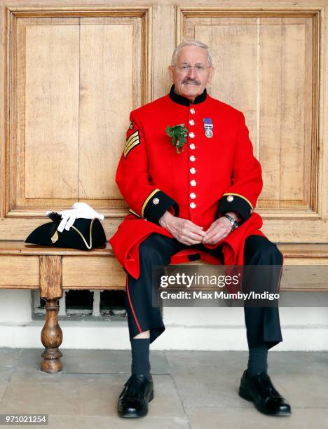 Chelsea Pensioner prepares to take part in the annual Founder's Day Parade at the Royal Hospital Chelsea on June 7, 2018 in London, England....