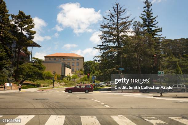 Entrance to UC Berkeley on a sunny day in Berkeley, California, May 31, 2018.