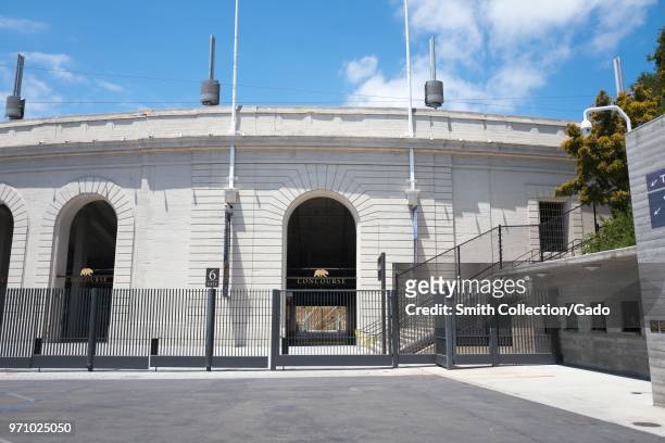 Entrance to California Memorial Stadium at UC Berkeley in Berkeley, California, the home of the Cal State Bears football team, May 31, 2018.