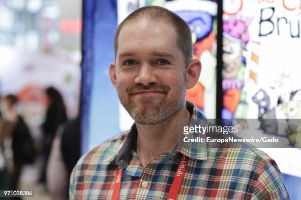 Half length portrait of author Ryan T Higgins during the 2018 edition of BookExpo America in New York City, May 31, 2018.