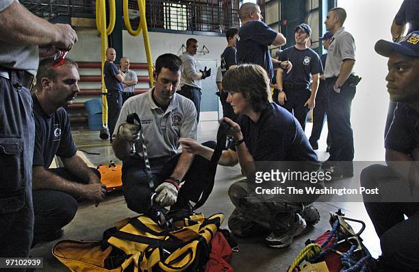 July 11, 2006 Slug: pw-retire13 assignment Photographer: Gerald Martineau PW County training center retired firefighter instructs Retired woman...