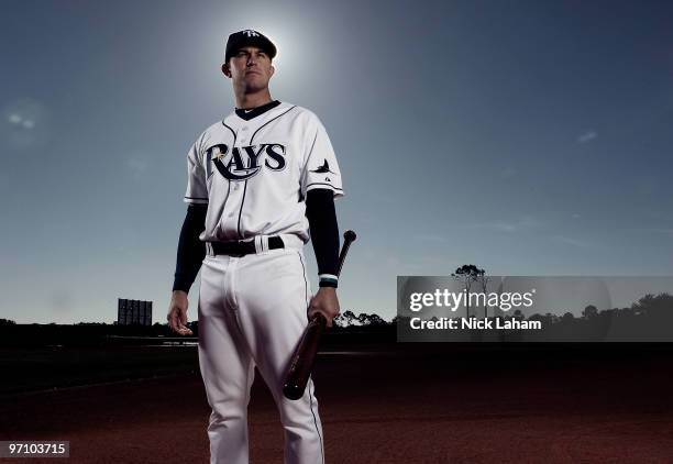 Evan Longoria of the Tampa Bay Rays poses for a photo during Spring Training Media Photo Day at Charlotte County Sports Park on February 26, 2010 in...