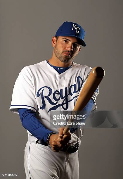 David DeJesus of the Kansas City Royals poses during photo media day at the Royals spring training complex on February 26, 2010 in Surprise, Arizona.