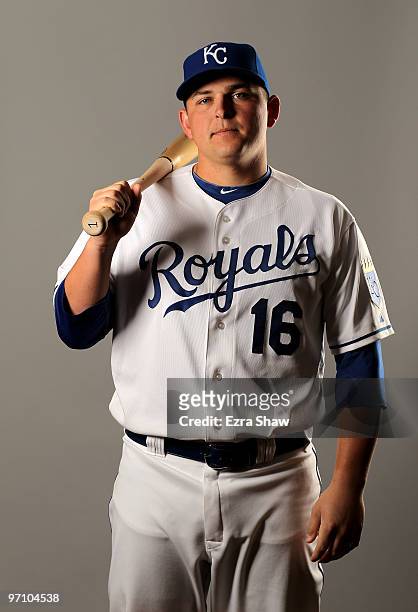 Billy Butler of the Kansas City Royals poses during photo media day at the Royals spring training complex on February 26, 2010 in Surprise, Arizona.