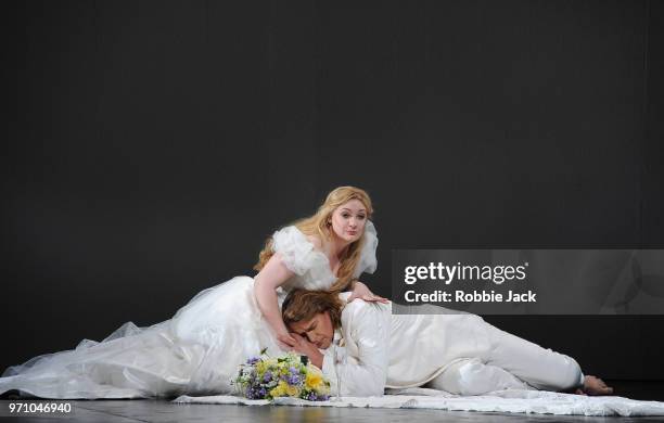 Jennifer Davis as Elsa von Brabant and Klaus Florian Vogt as Lohengrin in Richard Wagner's Lohengrin directed by David Alden and conducted by Andris...